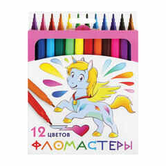 Фломастеры ПИФАГОР &laquo;ЕДИНОРОГ&raquo;, 12 цветов, вентилируемый колпачок, 152448
