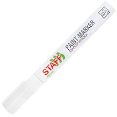 Маркер-краска лаковый (paint marker) 2-4 мм, БЕЛЫЙ, НИТРО-ОСНОВА, STAFF PROFIT, для любых поверхностей, 152577