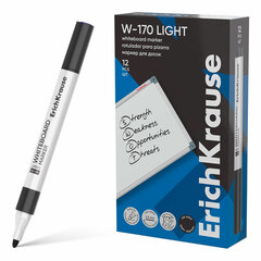 Маркер стираемый для белой доски, ЧЕРНЫЙ, ERICH KRAUSE &laquo;W-170 Light&raquo;, круглый наконечник, 2,5 мм, 63567