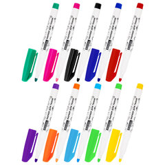 Маркеры для ткани 10 ЦВЕТОВ, TEXTILE MARKER, несмываемые, круглый наконечник 1-3 мм, BRAUBERG, 152656
