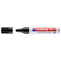 Маркер перманентный износостойкий EDDING No. 1, ЧЕРНЫЙ, скошенный, 1-5 мм, алюминиевый корпус, E-1/<wbr/>001