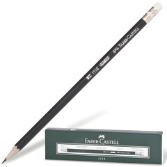 Карандаш чернографитный FABER-CASTELL, 1 шт., &laquo;1112&raquo;, НВ, с ластиком, корпус черный, 111200