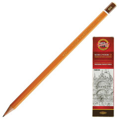 Карандаш чернографитный KOH-I-NOOR 1500, 1 шт., 9H, корпус желтый, заточенный