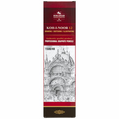 Карандаш чернографитный KOH-I-NOOR 1500, 1 шт., HB, корпус желтый, заточенный