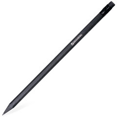 Карандаш чернографитный BRAUBERG, 1 шт., &laquo;Black Jack&raquo;, НВ, с ластиком, черное дерево, корпус черный, 180609