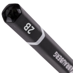 Карандаш чернографитный BRAUBERG, 1 шт., &laquo;Touch line&raquo;, 2В, корпус черный, заточенный, 180623