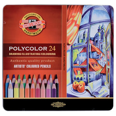 Карандаши цветные художественные KOH-I-NOOR &laquo;Polycolor&raquo;, 24 цвета, 3,8 мм, металлическая коробка