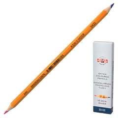 Карандаш двухцветный КРАСНО-СИНИЙ, KOH-I-NOOR, 1 шт., шестигранный, грифель 3,2 мм, натуральное дерево, 3433