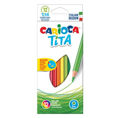 Карандаши цветные CARIOCA &laquo;Tita&raquo;, 12 цветов, шестигранные, грифель 3 мм, 42793