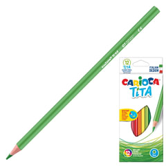 Карандаши цветные CARIOCA &laquo;Tita&raquo;, 12 цветов, шестигранные, грифель 3 мм, 42793