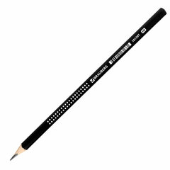 Карандаш чернографитный BRAUBERG, 1 шт., &laquo;Black&White&raquo;, HB, трехгранный, корпус черный, заточенный, 181297