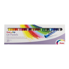 Пастель масляная художественная PENTEL &laquo;Oil Pastels&raquo;, 25 цветов, круглое сечение, картонная упаковка, PHN4-25