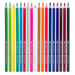Карандаши цветные акварельные BRAUBERG PREMIUM AQUARELLE, 18 цветов, трехгранные, утолщенный грифель 4 мм, натуральное дерево, 181672