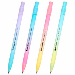 Карандаш механический цанговый 2 мм, BRAUBERG &laquo;Grade&raquo; PASTEL, HB, встроенная точилка, корпус ассорти, 181961