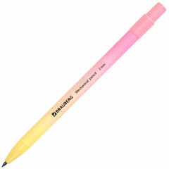 Карандаш механический цанговый 2 мм, BRAUBERG &laquo;Grade&raquo; PASTEL, HB, встроенная точилка, корпус ассорти, 181961