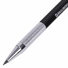 Карандаш механический цанговый 2 мм + грифели HB 12 штук на блистере, BRAUBERG &laquo;METALLIC-X 20&raquo;, металлические детали, 181967