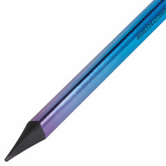 Карандаш чернографитный с ластиком BRAUBERG &laquo;GRADE Metallic&raquo;, 1 шт., HB, трехгранный, 182000