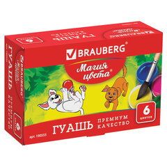 Гуашь BRAUBERG &laquo;МАГИЯ ЦВЕТА&raquo;, 6 цветов по 20 мл, 190555