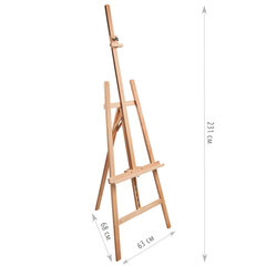 Мольберт напольный BRAUBERG ART CLASSIC, бук, угол 60°, 63&times;174(231)х68см, высота холста 126см,190652