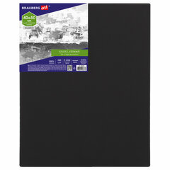 Холст на подрамнике черный BRAUBERG ART CLASSIC, 40&times;50см, 380 г/<wbr/>м, хлопок, мелкое зерно, 191651