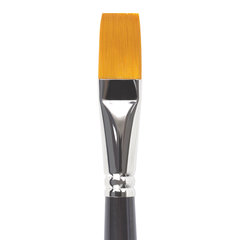Кисть художественная профессиональная BRAUBERG ART CLASSIC, синтетика жесткая, плоская, № 20, длинная ручка, 200672
