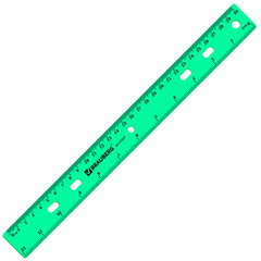 Линейка пластиковая 30 см, BRAUBERG &laquo;Crystal&raquo;, тонированная, ассорти, 210291