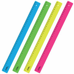 Линейка пластиковая 40 см, &laquo;Neon&raquo;, неоновая, ассорти, ЛН-31437