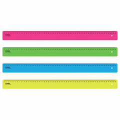 Линейка пластиковая 50 см, &laquo;Neon&raquo;, неоновая, ассорти, ЛН-31443