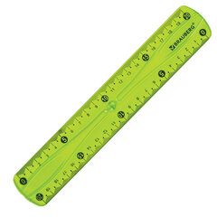 Линейка 20 см гибкая BRAUBERG &laquo;FLEX&raquo;, пластиковая, ассорти, европодвес, 210674