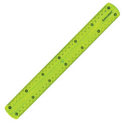 Линейка 30 см гибкая BRAUBERG &laquo;FLEX&raquo;, пластиковая, ассорти, европодвес, 210675