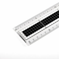 Линейка пластик 50 см BRAUBERG &laquo;EXTRA&raquo;, прочная, прозрачная, черно-белая печать, европодвес, 210745