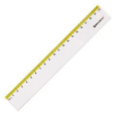Линейка пластиковая 20 см BRAUBERG &laquo;FRESH ZONE&raquo;, прозрачная, с желтой шкалой, 210749