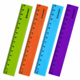 Линейка пластиковая 15 см, BRAUBERG "NEON", ассорти, пакет, 210750