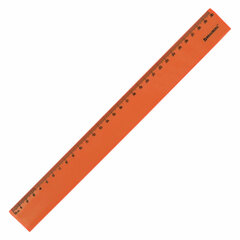 Линейка пластиковая 30 см BRAUBERG &laquo;NEON&raquo;, ассорти, пакет, 210751
