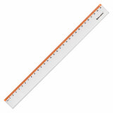 Линейка пластиковая 30 см BRAUBERG "FRESH ZONE", прозрачная, с оранжевой шкалой, 210759
