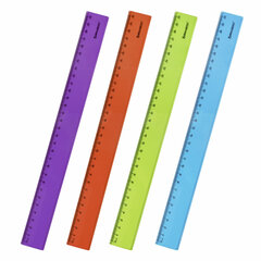 Линейка пластиковая 30 см BRAUBERG &laquo;FRUITY&raquo;, тонированная, ассорти, 210767