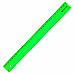 Линейка пластиковая 30 см, BRAUBERG, неоновая, ассорти, 210839