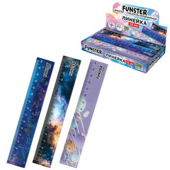 Линейка пластиковая 15 см, FUNSTER (ФАНСТЕР), &laquo;КОСМОС&raquo;, ассорти, дисплей, 210917