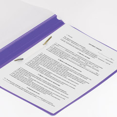 Скоросшиватель пластиковый BRAUBERG, А4, 130/<wbr/>180 мкм, фиолетовый, 220388