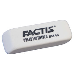 Ластик FACTIS BM 40 (Испания), 52&times;20&times;7 мм, белый, прямоугольный, скошенные края, CNFBM40