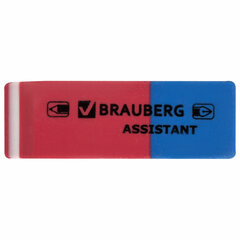 Ластик BRAUBERG &laquo;Assistant 80&raquo;, 41&times;14&times;8 мм, красно-синий, прямоугольный, скошенные края, 221034