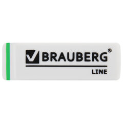 Ластик BRAUBERG &laquo;Line&raquo;, 57&times;18&times;8 мм, белый, прямоугольный, скошенные края, 221036