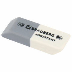 Ластик BRAUBERG &laquo;Assistant&raquo;, 41&times;14&times;8 мм, серо-белый, прямоугольный, скошенные края, 222461