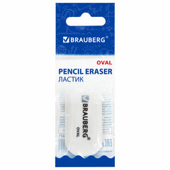 Ластик BRAUBERG &laquo;Oval&raquo;, 50&times;23&times;10 мм, белый, овальный, 222471