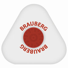 Ластик BRAUBERG &laquo;Universal&raquo;, 45&times;45&times;10 мм, белый, треугольный, красный пластиковый держатель, 222473