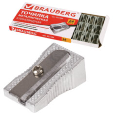 Точилка BRAUBERG &laquo;Style&raquo;, металлическая клиновидная, в картонной коробке, 222484