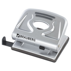 Дырокол металлический BRAUBERG &laquo;Metallic&raquo;, до 20 листов, серебристый, 224339
