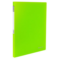 Папка с металлическим скоросшивателем и внутренним карманом BRAUBERG &laquo;Neon&raquo;, 16 мм, зеленая, до 100 листов, 0,7 мм, 227464