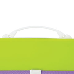 Папка-портфель пластиковая BRAUBERG &laquo;JOY&raquo;, А4 (330&times;245&times;35 мм), 13 отделений, с окантовкой, салатовая, 227974