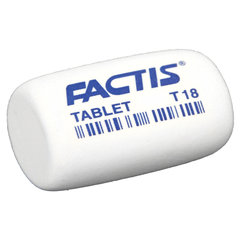 Ластик FACTIS Tablet T 18 (Испания), 45&times;28&times;13 мм, белый, скошенный край, CMFT18
